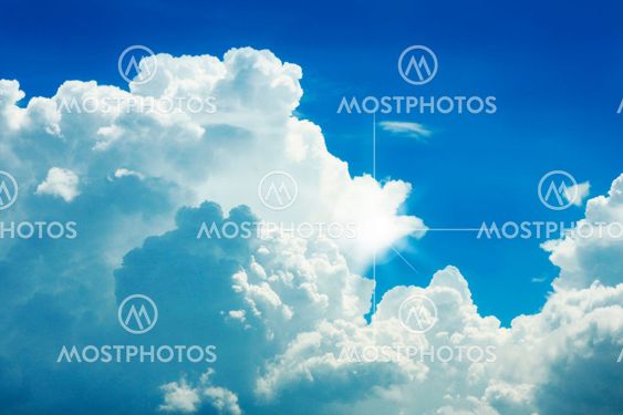 Sunrays in a white clouds