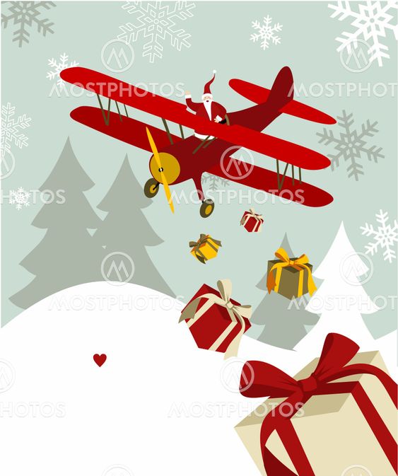 Santa Claus in airplane