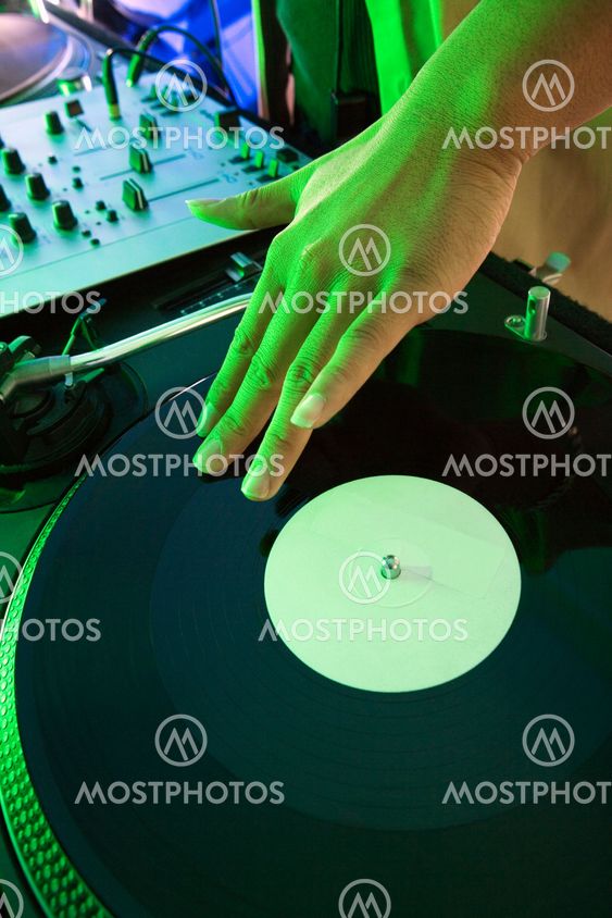 Hand on record.