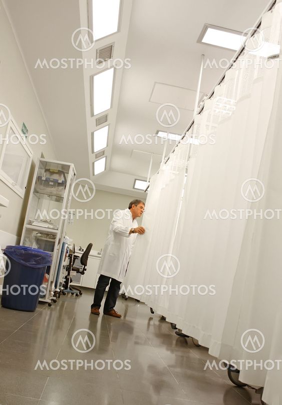 Doctor working at a hospital room