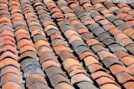 Roofs in Calatanazor, Soria, Castilla y Leon, Spain