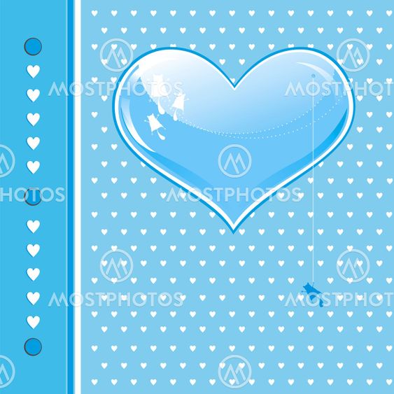 Card with a blue heart