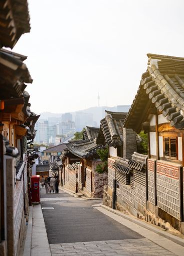 Traditional Bukchon Hanok Village in Seoul.