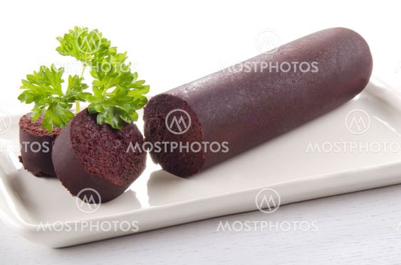home made black pudding with parsley
