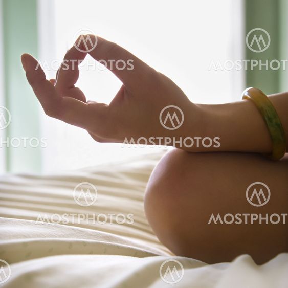 Young woman meditating.