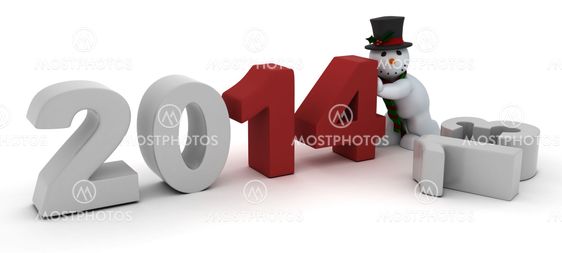 snowman bringing in the new year