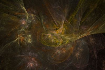 Abstract colorful yellow golden fractal on black...