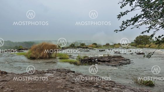 The Zambezi River before falling into the abyss.