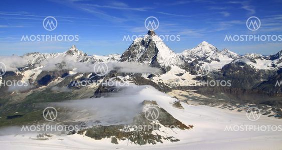 tourist trail near the Matterhorn in the Swiss Alps