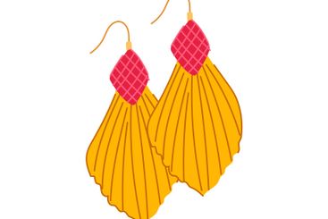statement tassel earrings cartoon vector illustration