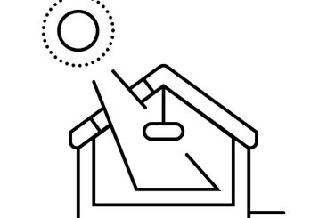 daylight harvesting green building line icon vector...