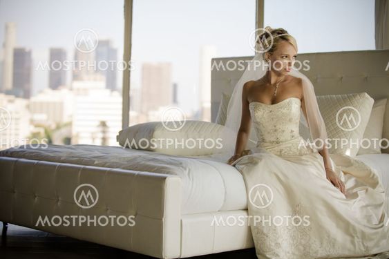 Beautiful Bride on a Bed