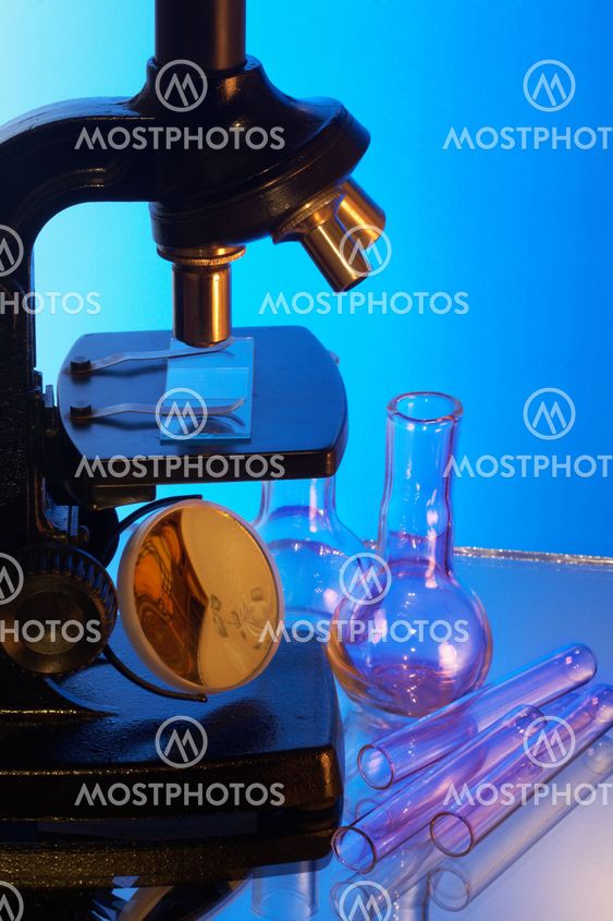 Microscope and test-tubes