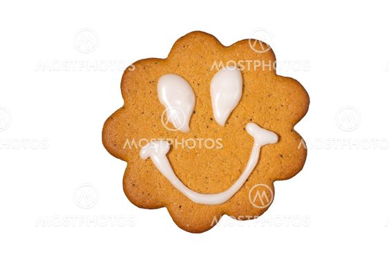 Gingerbread biscuit with smiley