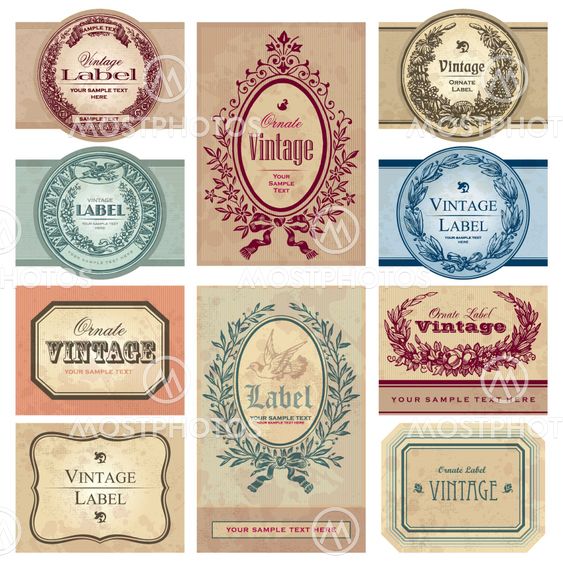 vintage labels set (vector)