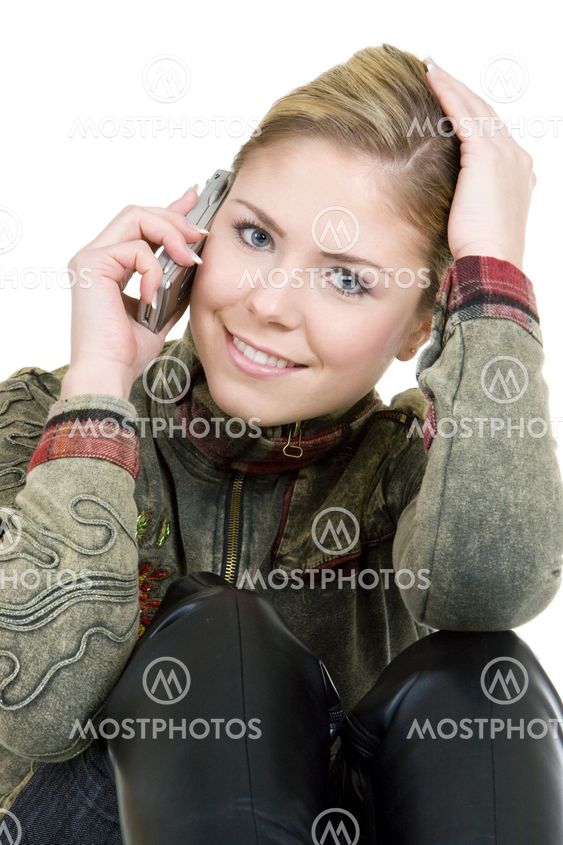 portrait of calling woman