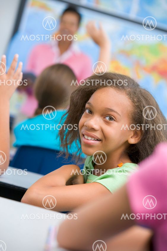 Pupil in elementary school classroom