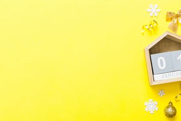 Christmas calendar 1 january. Christmas gift, fir...