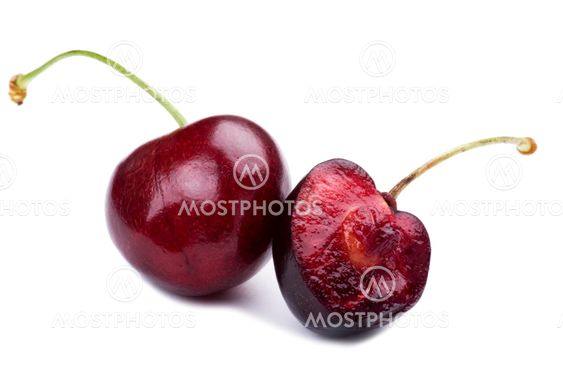 Sweet cherry on white