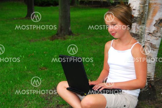 Girl computer