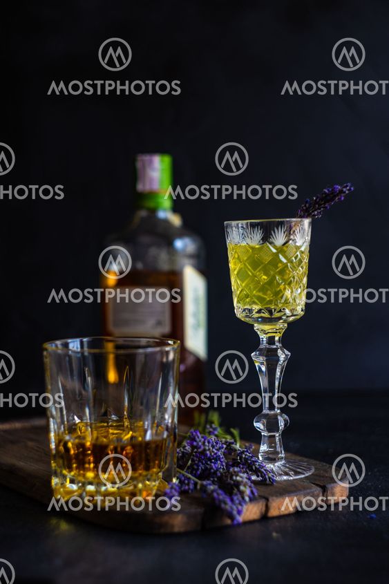 Traditional italian alcoho drink limoncello