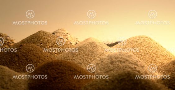 sand piles in warm ambiance