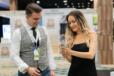 Professional Interaction at a Business Event Capturing...