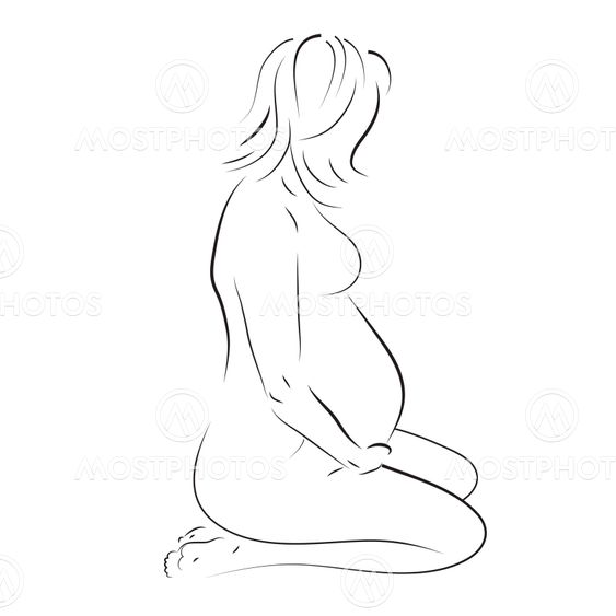 Sitting pregnant woman