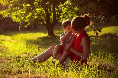 Little boy with his mother