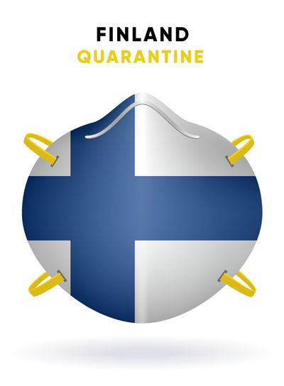Finland Quarantine Mask with Flag. Medical Precaution...