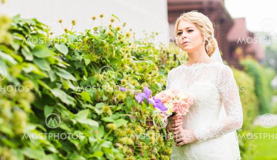 Beautiful bride outdoors