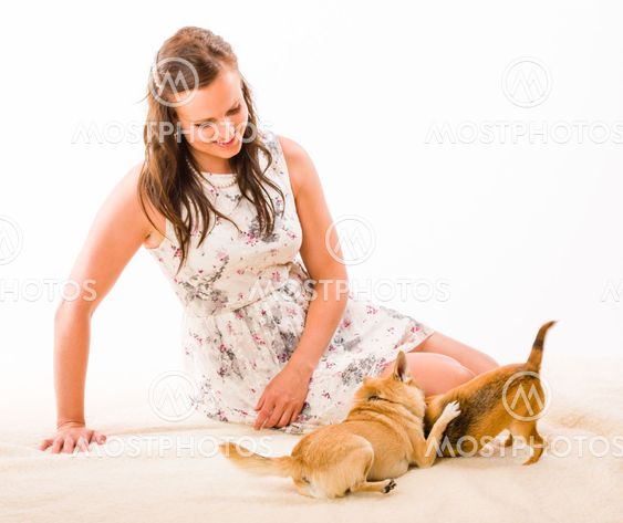 Woman and dogs