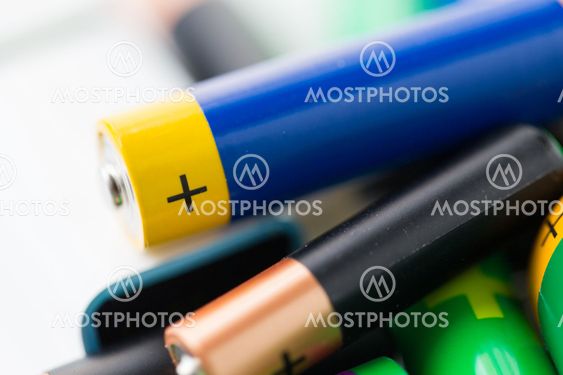 close up of alkaline batteries