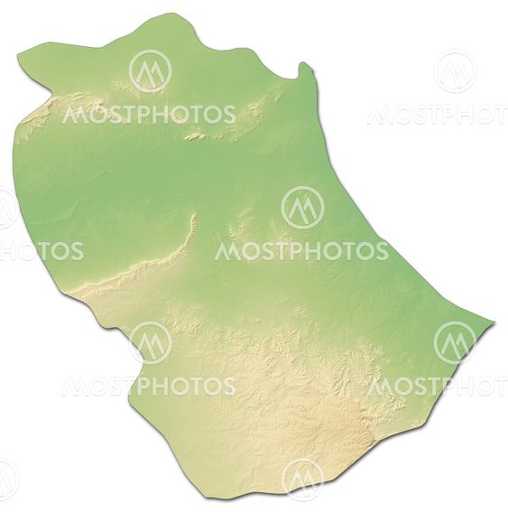 Relief map - Gabes (Tunisia) - 3D-Rendering