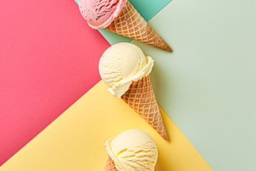 Ice cream colourful summer treat, sweet dessert in...