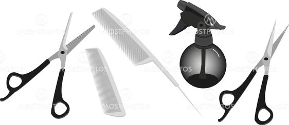 Hairdressing accessories isolated on white