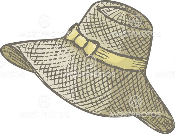 Hand drawn female summer hat