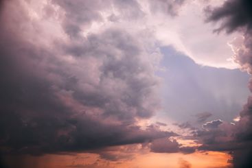 Sunset Copy Space Sunset Cloudy Sky With Evening Clouds...