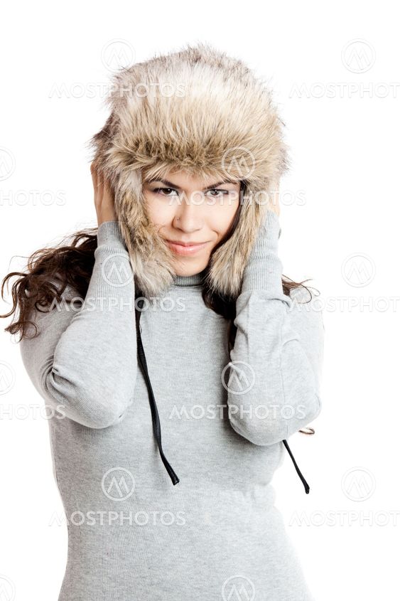 Girl with a fur hat