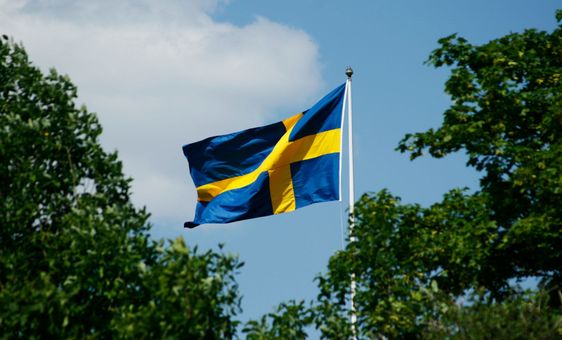 The flag of Sweden