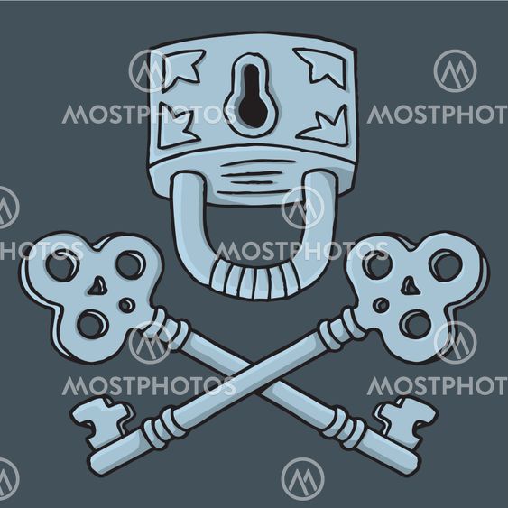 Jolly Roger padlock with keys