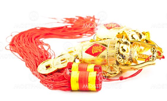 chinese new year ornament on the white background