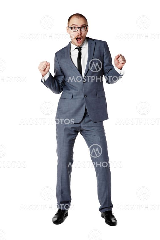 Dancing businessman