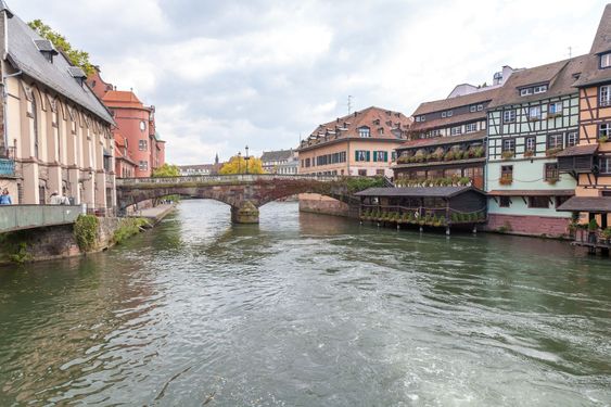 Strasbourg, France - September 26 2008: water canal in...