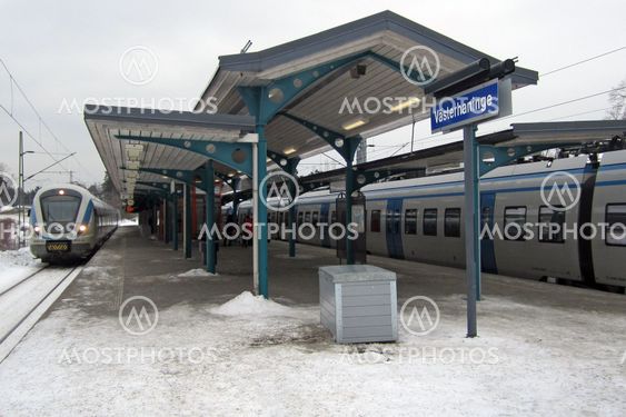 Sollentuna station with the SL commuter train