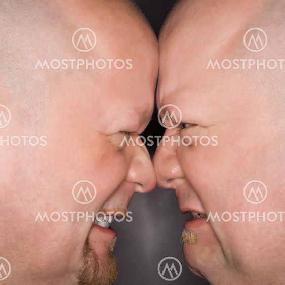 Men face to face.