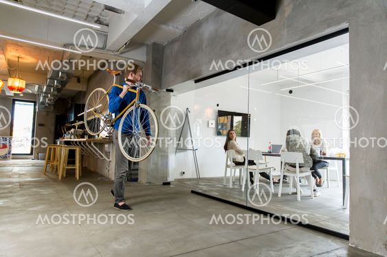 Man with a bicycle