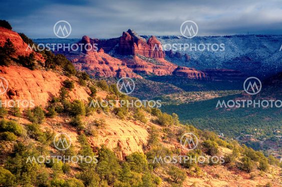 Snow on Red Rocks