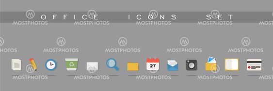 Office icons set design
