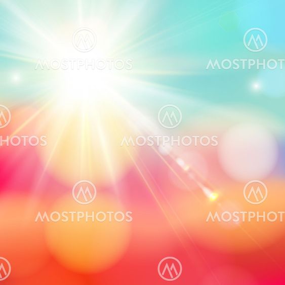 Bright shining sun with lens flare.